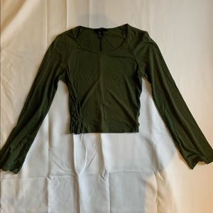 Dark Green Forever 21 Crop Top